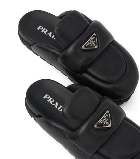 prada leather mules|prada lug sole padded mules.